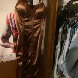 Fashionnova Stupid In Love Dress Choc.- Size L